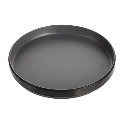 Coucou Dual Colour Round Edge Plate 200mm - Grey & Black (12 Pack) (Colour: Grey & Black | Pack of 12 | 200mm / 7.8" | Melamine material) • PAS-DU526