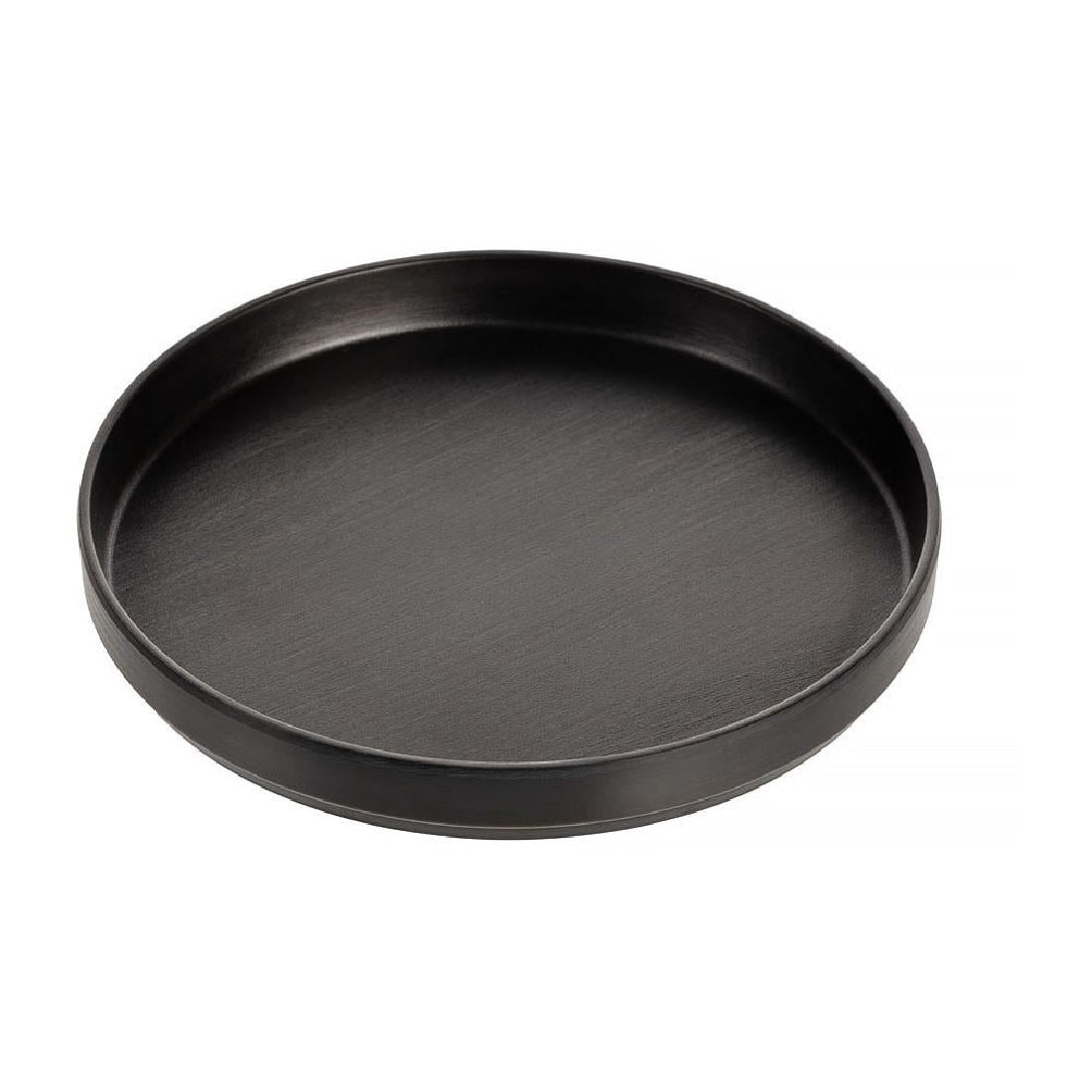Coucou Dual Colour Round Edge Plate 200mm - Black & Black (12 Pack) (Colour: Black & Black | Pack of 12 | 200mm / 7.8" | Melamine material) • PAS-DU527