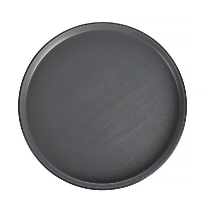 Coucou Dual Colour Round Edge Plate 270mm - Grey & Black (12 Pack) (Colour: Grey & Black | Pack of 12 | 270mm / 10.6" | Melamine material) • PAS-DU529