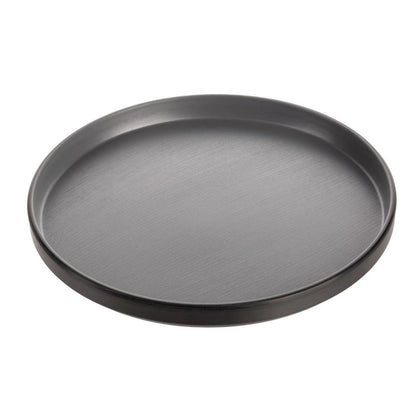 Coucou Dual Colour Round Edge Plate 270mm - Grey & Black (12 Pack) (Colour: Grey & Black | Pack of 12 | 270mm / 10.6" | Melamine material) • PAS-DU529
