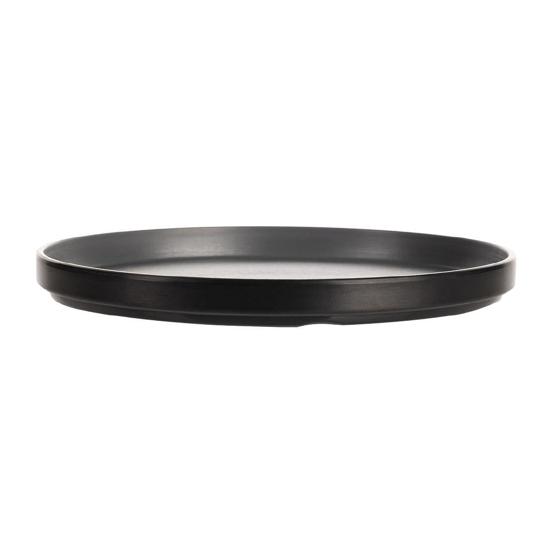 Coucou Dual Colour Round Edge Plate 270mm - Grey & Black (12 Pack) (Colour: Grey & Black | Pack of 12 | 270mm / 10.6" | Melamine material) • PAS-DU529