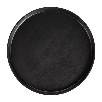 Coucou Dual Colour Round Edge Plate 270mm - Black & Black (12 Pack) (Colour: Black & Black | Pack of 12 | 270mm / 10.6" | Melamine material) • PAS-DU530