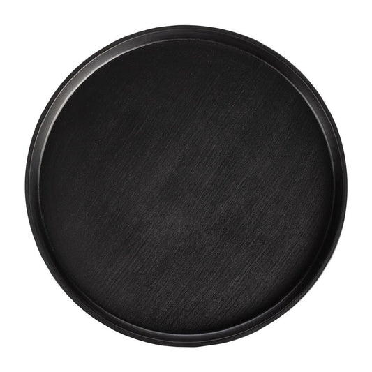 Coucou Dual Colour Round Edge Plate 270mm - Black & Black (12 Pack) (Colour: Black & Black | Pack of 12 | 270mm / 10.6" | Melamine material) • PAS-DU530