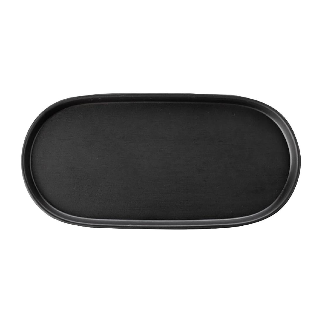 Coucou Dual Colour Oblong Plate 260x130mm - Black (12 Pack) (Colour: Black & Black | Pack of 12 | 260x130mm / 10.2x5.11" | Melamine material) • PAS-DU535