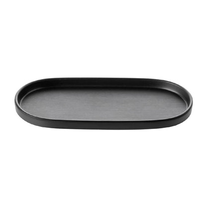 Coucou Dual Colour Oblong Plate 260x130mm - Black (12 Pack) (Colour: Black & Black | Pack of 12 | 260x130mm / 10.2x5.11" | Melamine material) • PAS-DU535