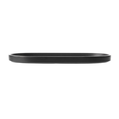 Coucou Dual Colour Oblong Plate 260x130mm - Black (12 Pack) (Colour: Black & Black | Pack of 12 | 260x130mm / 10.2x5.11" | Melamine material) • PAS-DU535