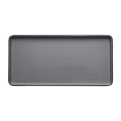 Coucou Dual Colour Rect. Plate 250x120mm - Grey & Black (12 Pack) (Colour: Grey & Black | Pack of 12 | 250x120mm / 9.8x4.7" | Melamine material) • PAS-DU538