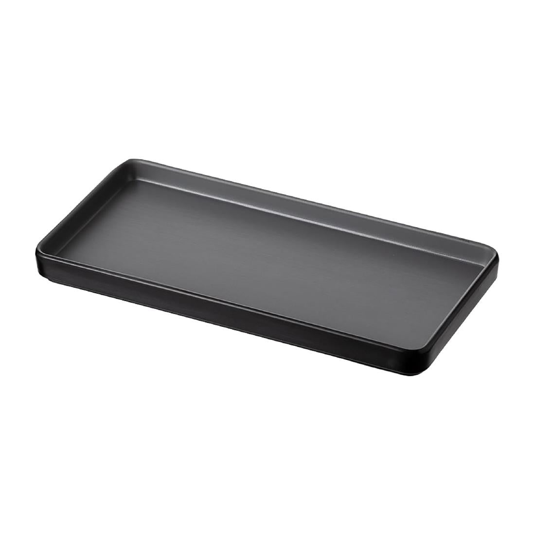 Coucou Dual Colour Rect. Plate 250x120mm - Grey & Black (12 Pack) (Colour: Grey & Black | Pack of 12 | 250x120mm / 9.8x4.7" | Melamine material) • PAS-DU538