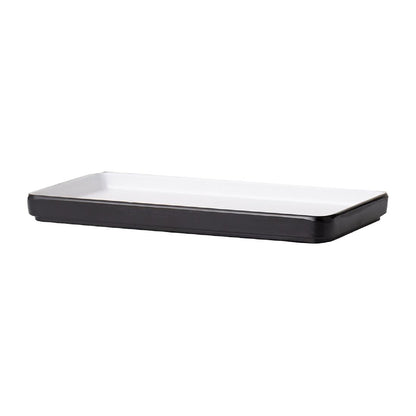 Coucou Dual Colour Rect. Plate 250x120mm - White & Black (12 Pack) (Colour: White & Black | Pack of 12 | 250x120mm / 9.8x4.7" | Melamine material) • PAS-DU539