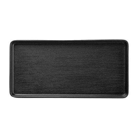 Coucou Dual Colour Rect. Plate 250x120mm - Black (12 Pack) (Colour: Black & Black | Pack of 12 | 250x120mm / 9.8x4.7" | Melamine material) • PAS-DU540