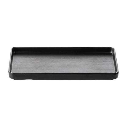 Coucou Dual Colour Rect. Plate 250x120mm - Black (12 Pack) (Colour: Black & Black | Pack of 12 | 250x120mm / 9.8x4.7" | Melamine material) • PAS-DU540