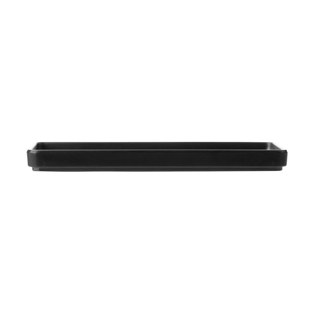 Coucou Dual Colour Rect. Plate 250x120mm - Black (12 Pack) (Colour: Black & Black | Pack of 12 | 250x120mm / 9.8x4.7" | Melamine material) • PAS-DU540