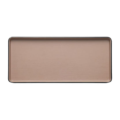 Coucou Dual Colour Rect. Plate 290x130mm - Beige & Black (12 Pack) (Colour: Beige & Black | Pack of 12 | 290x130mm / 11.4x5.11" | Melamine material) • PAS-DU542