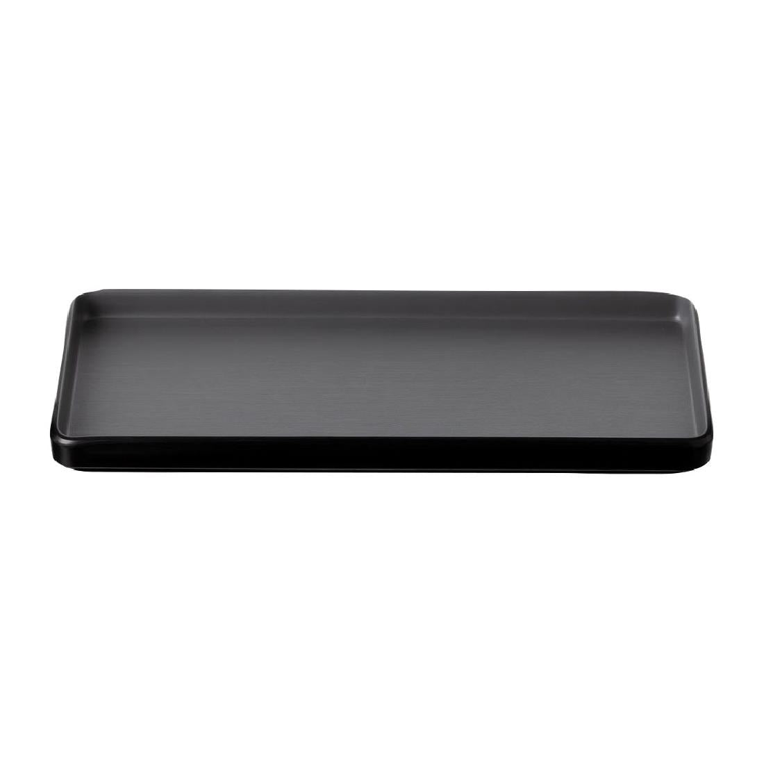 Coucou Dual Colour Rect. Plate 290x130mm - Grey & Black (12 Pack) (Colour: Grey & Black | Pack of 12 | 290x130mm / 11.4x5.11" | Melamine material) • PAS-DU543