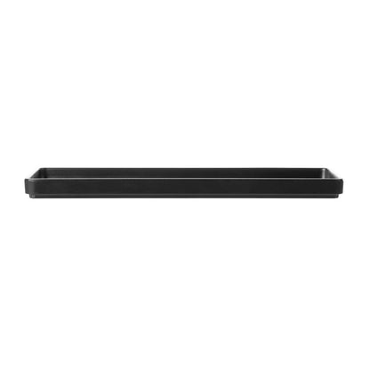 Coucou Dual Colour Rect. Plate 290x130mm - Black (12 Pack) (Colour: Black & Black | Pack of 12 | 290x130mm / 11.4x5.11" | Melamine material) • PAS-DU545