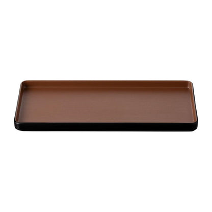 Coucou Dual Colour Rect. Plate 325x150mm - Brown & Black (9 Pack) (Colour: Brown & Black | Pack of 9 | 325x150mm / 12.7x5.9" | Melamine material) • PAS-DU546