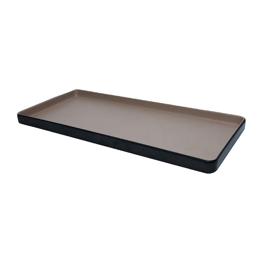 Coucou Dual Colour Rect. Plate 325x150mm - Beige & Black (9 Pack) (Colour: Beige & Black | Pack of 9 | 325x150mm / 12.7x5.9" | Melamine material) • PAS-DU547