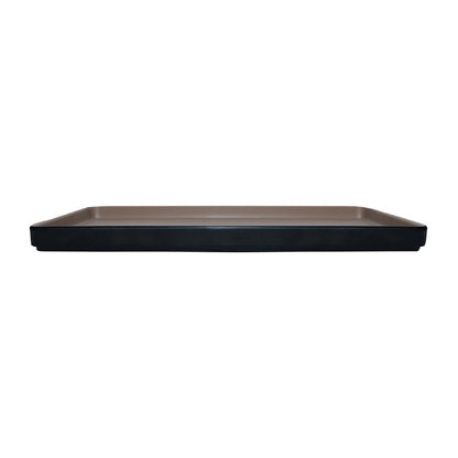 Coucou Dual Colour Rect. Plate 325x150mm - Beige & Black (9 Pack) (Colour: Beige & Black | Pack of 9 | 325x150mm / 12.7x5.9" | Melamine material) • PAS-DU547