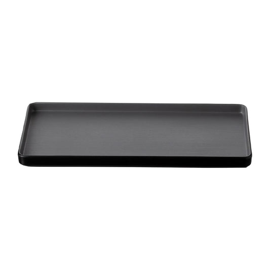 Coucou Dual Colour Rect. Plate 325x150mm - Grey & Black (9 Pack) (Colour: Grey & Black | Pack of 9 | 325x150mm / 12.7x5.9" | Melamine material) • PAS-DU548