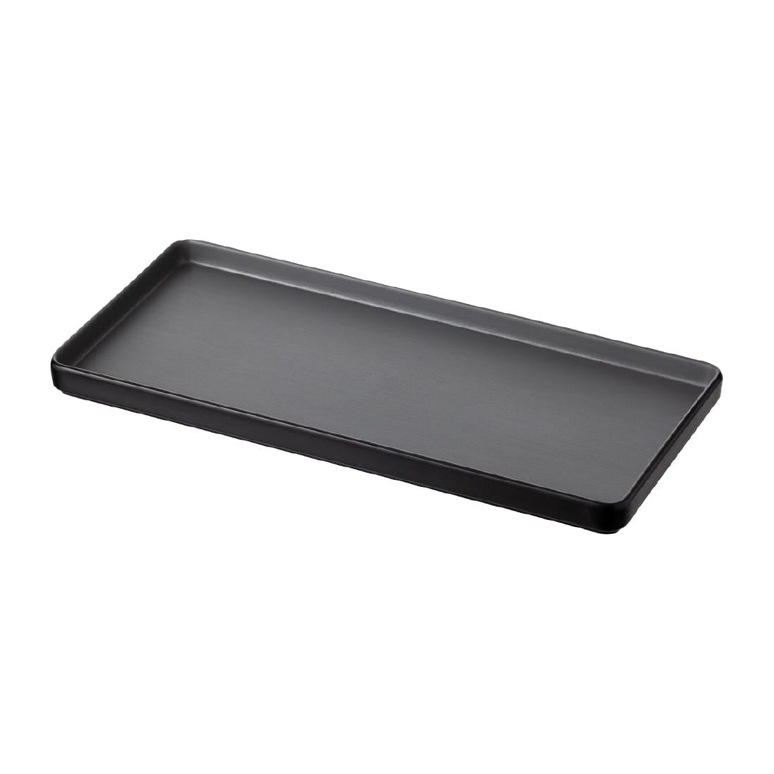 Coucou Dual Colour Rect. Plate 325x150mm - Grey & Black (9 Pack) (Colour: Grey & Black | Pack of 9 | 325x150mm / 12.7x5.9" | Melamine material) • PAS-DU548