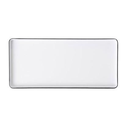 Coucou Dual Colour Rect. Plate 325x150mm - White & Black (9 Pack) (Colour: White & Black | Pack of 9 | 325x150mm / 12.7x5.9" | Melamine material) • PAS-DU549