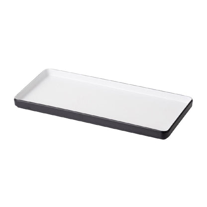 Coucou Dual Colour Rect. Plate 325x150mm - White & Black (9 Pack) (Colour: White & Black | Pack of 9 | 325x150mm / 12.7x5.9" | Melamine material) • PAS-DU549