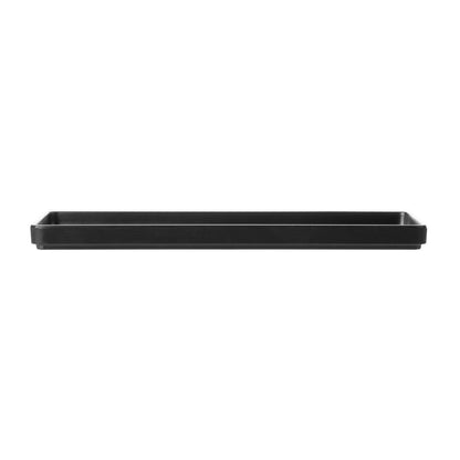 Coucou Dual Colour Rect. Plate 325x150mm - Black (9 Pack) (Colour: Black & Black | Pack of 9 | 325x150mm / 12.7x5.9" | Melamine material) • PAS-DU550