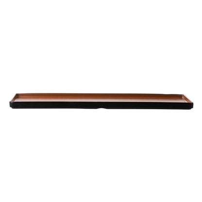 Coucou Dual Colour Rect. Plate 500x180mm - Brown & Black (9 Pack) (Colour: Brown & Black | Pack of 9 | 500x180mm / 19.6x7" | Melamine material) • PAS-DU551