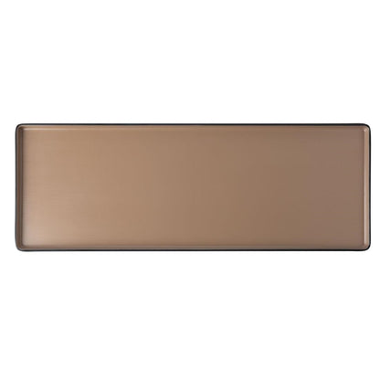 Coucou Dual Colour Rect. Plate 500x180mm - Beige & Black (9 Pack) (Colour: Beige & Black | Pack of 9 | 500x180mm / 19.6x7" | Melamine material) • PAS-DU552