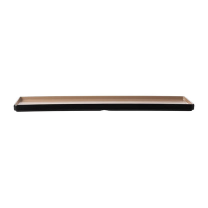 Coucou Dual Colour Rect. Plate 500x180mm - Beige & Black (9 Pack) (Colour: Beige & Black | Pack of 9 | 500x180mm / 19.6x7" | Melamine material) • PAS-DU552