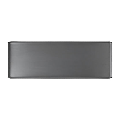Coucou Dual Colour Rect. Plate 500x180mm - Grey & Black (9 Pack) (Colour: Grey & Black | Pack of 9 | 500x180mm / 19.6x7" | Melamine material) • PAS-DU553