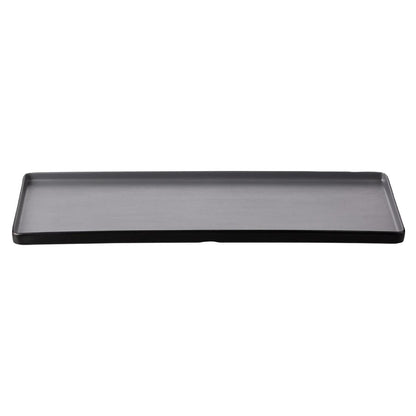 Coucou Dual Colour Rect. Plate 500x180mm - Grey & Black (9 Pack) (Colour: Grey & Black | Pack of 9 | 500x180mm / 19.6x7" | Melamine material) • PAS-DU553