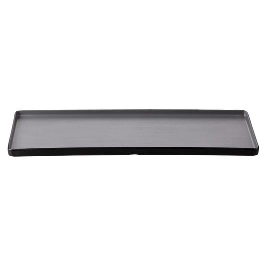 Coucou Dual Colour Rect. Plate 500x180mm - Grey & Black (9 Pack) (Colour: Grey & Black | Pack of 9 | 500x180mm / 19.6x7" | Melamine material) • PAS-DU553