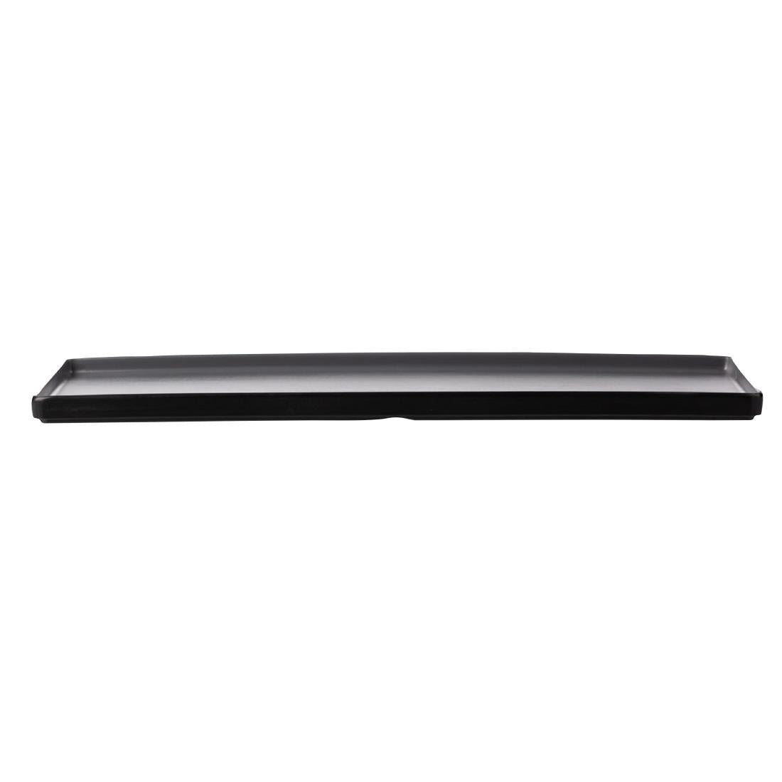 Coucou Dual Colour Rect. Plate 500x180mm - Grey & Black (9 Pack) (Colour: Grey & Black | Pack of 9 | 500x180mm / 19.6x7" | Melamine material) • PAS-DU553