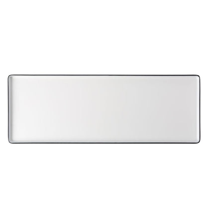 Coucou Dual Colour Rect. Plate 500x180mm - White & Black (9 Pack) (Colour: White & Black | Pack of 9 | 500x180mm / 19.6x7" | Melamine material) • PAS-DU554