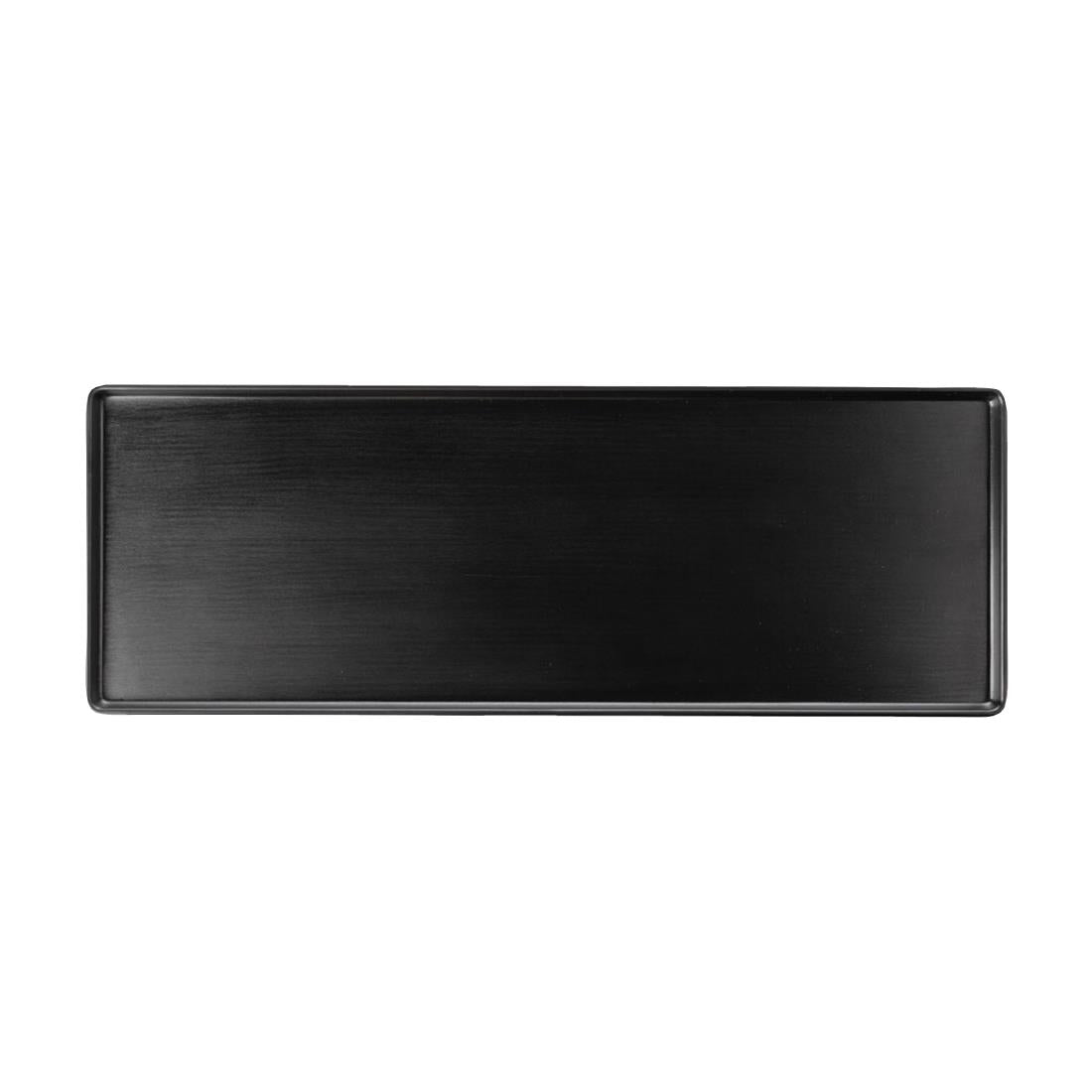 Coucou Dual Colour Rect. Plate 500x180mm - Black (9 Pack) (Colour: Black & Black | Pack of 9 | 500x180mm / 19.6x7" | Melamine material) • PAS-DU555
