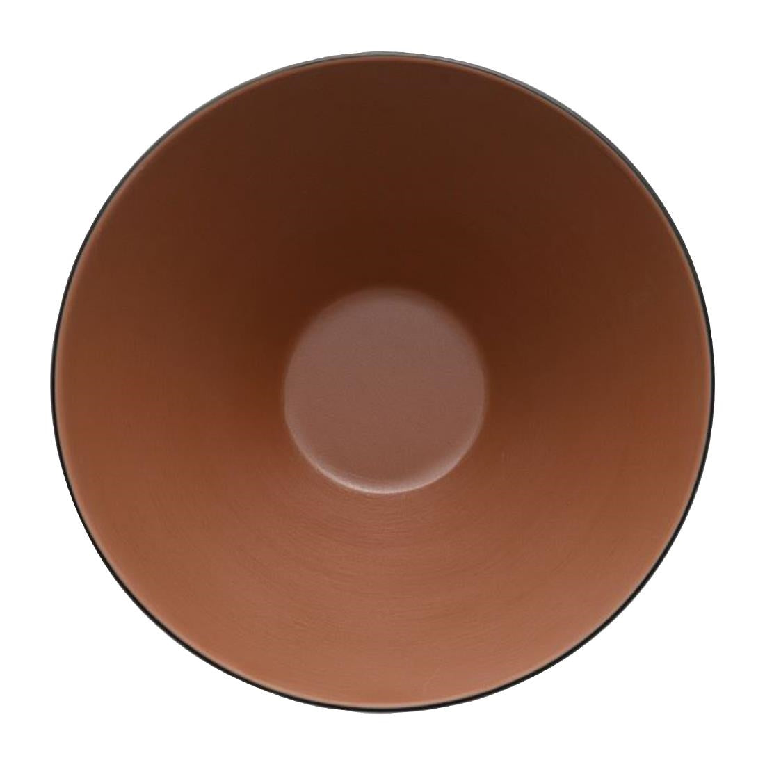 Coucou Dual Colour V-Shape Round Bowl 150mm - Brown & Black (12 Pack) (Colour: Brown & Black | Pack of 12 | 150mm / 5.9" | Melamine material) • PAS-DU556