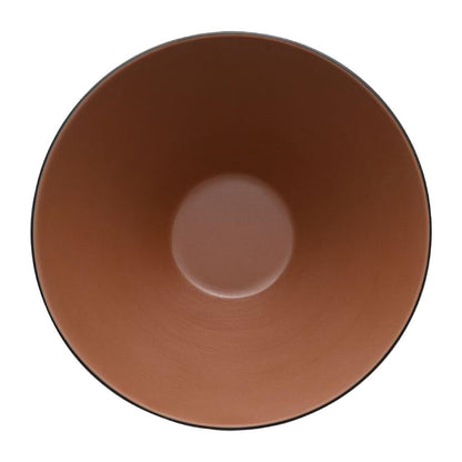 Coucou Dual Colour V-Shape Round Bowl 150mm - Brown & Black (12 Pack) (Colour: Brown & Black | Pack of 12 | 150mm / 5.9" | Melamine material) • PAS-DU556