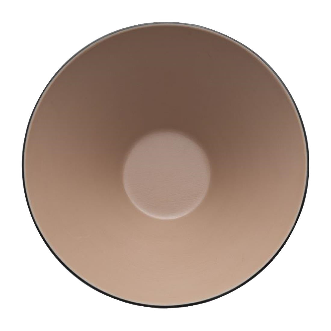 Coucou Dual Colour V-Shape Round Bowl 150mm - Beige & Black (12 Pack) (Colour: Beige & Black | Pack of 12 | 150mm / 5.9" | Melamine material) • PAS-DU557