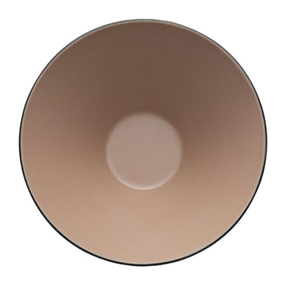Coucou Dual Colour V-Shape Round Bowl 150mm - Beige & Black (12 Pack) (Colour: Beige & Black | Pack of 12 | 150mm / 5.9" | Melamine material) • PAS-DU557