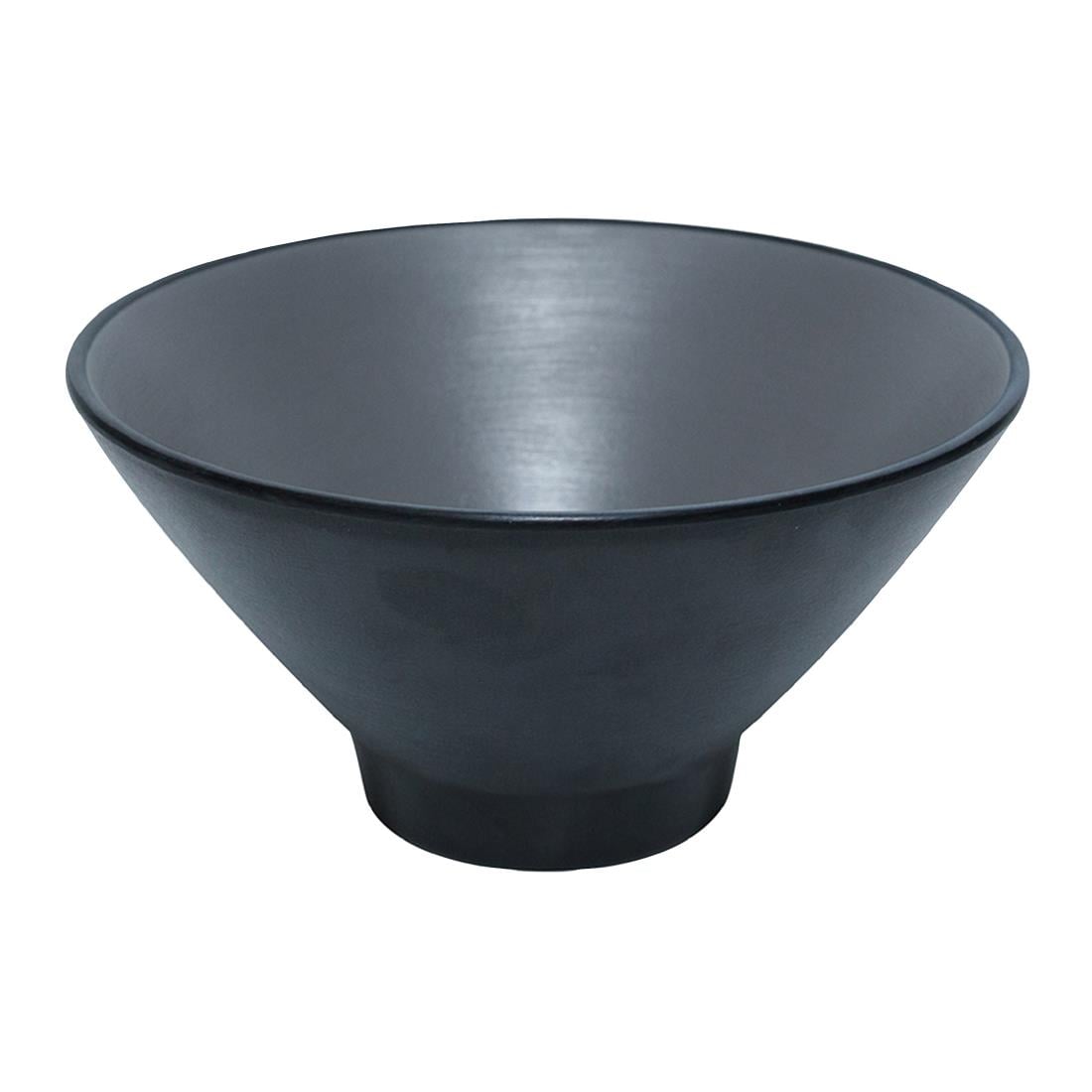 Coucou Dual Colour V-Shape Round Bowl 150mm - Grey & Black (12 Pack) (Colour: Grey & Black | Pack of 12 | 150mm / 5.9" | Melamine material) • PAS-DU558