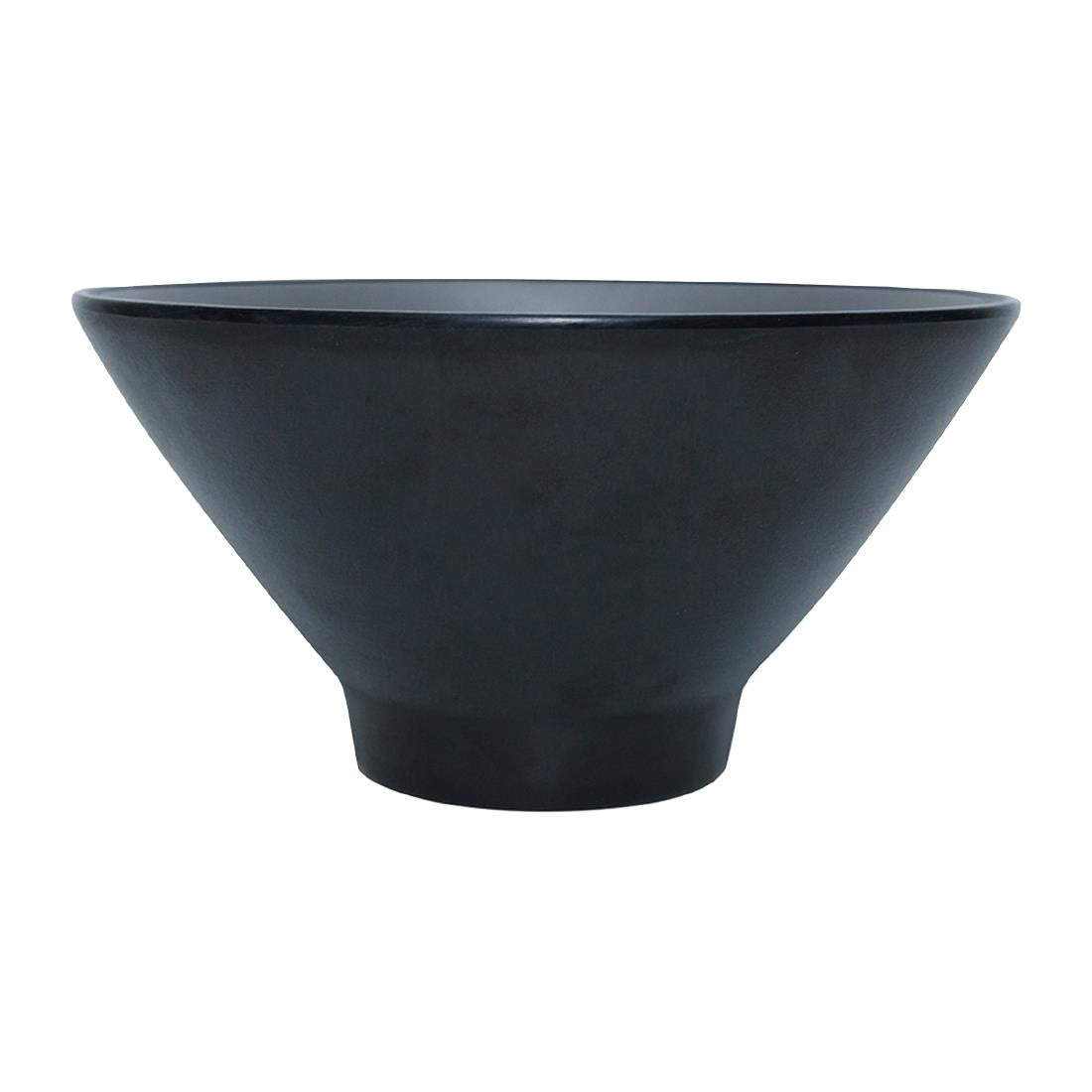 Coucou Dual Colour V-Shape Round Bowl 150mm - Grey & Black (12 Pack) (Colour: Grey & Black | Pack of 12 | 150mm / 5.9" | Melamine material) • PAS-DU558