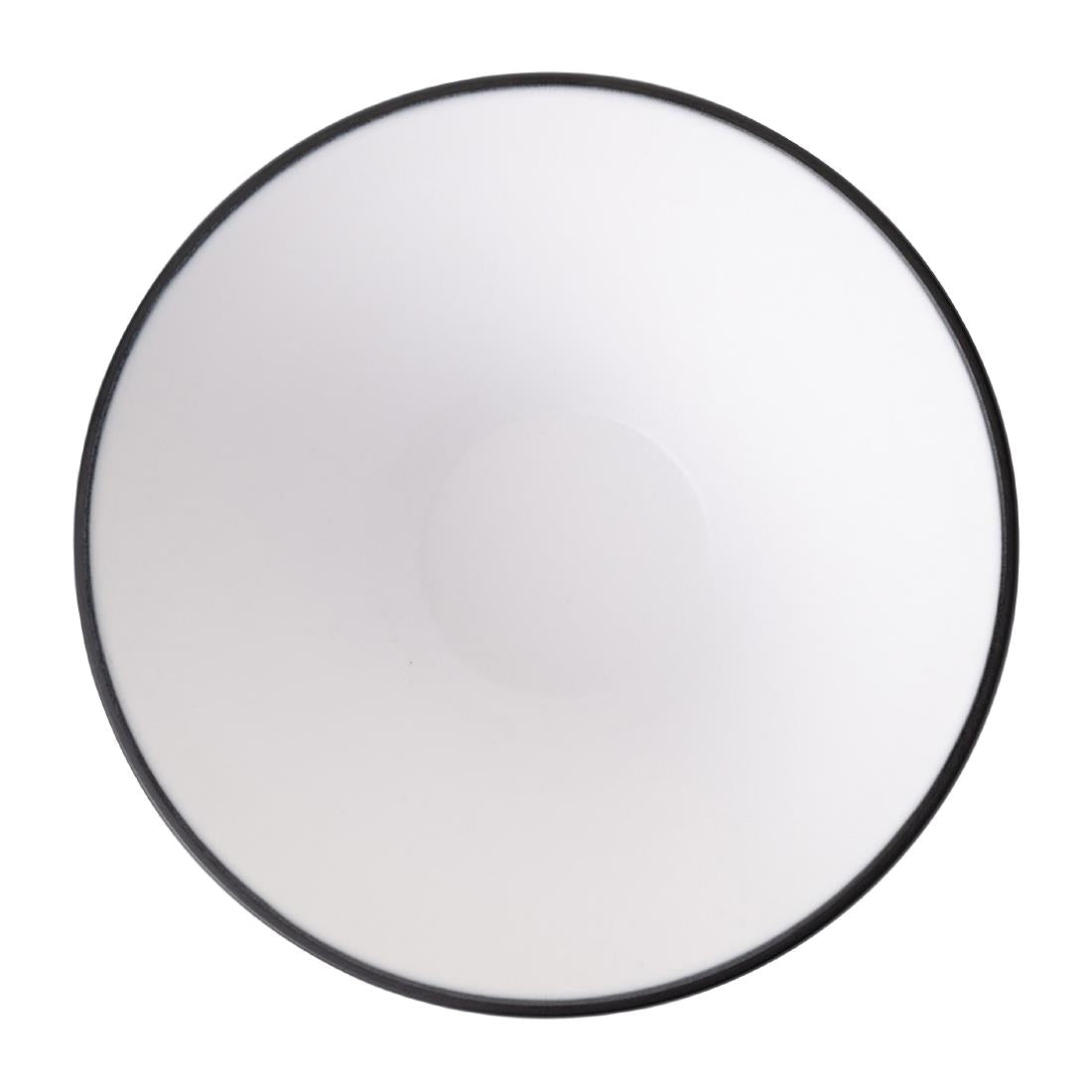 Coucou Dual Colour V-Shape Round Bowl 150mm - White & Black (12 Pack) (Colour: White & Black | Pack of 12 | 150mm / 5.9" | Melamine material) • PAS-DU559