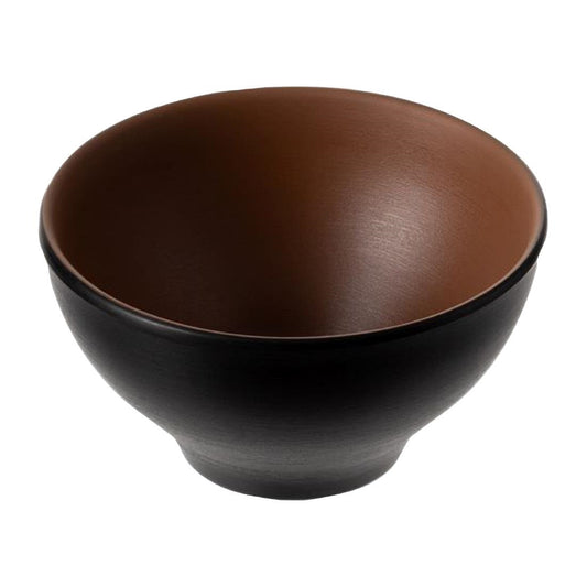 Coucou Dual Colour Round Bowl 110mm - Brown & Black (24 Pack) (Colour: Brown & Black | Pack of 24 | 110mm / 4.3" | Melamine material) • PAS-DU561