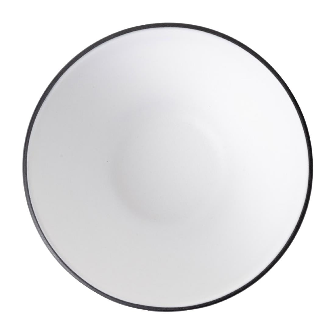 Coucou Dual Colour Round Bowl 110mm - White & Black (24 Pack) (Colour: White & Black | Pack of 24 | 110mm / 4.3" | Melamine material) • PAS-DU564