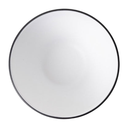 Coucou Dual Colour Round Bowl 110mm - White & Black (24 Pack) (Colour: White & Black | Pack of 24 | 110mm / 4.3" | Melamine material) • PAS-DU564