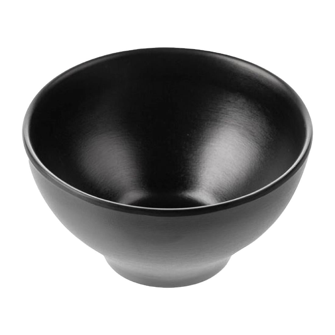 Coucou Dual Colour Round Bowl 110mm - Black (24 Pack) (Colour: Black & Black | Pack of 24 | 110mm / 4.3" | Melamine material) • PAS-DU565