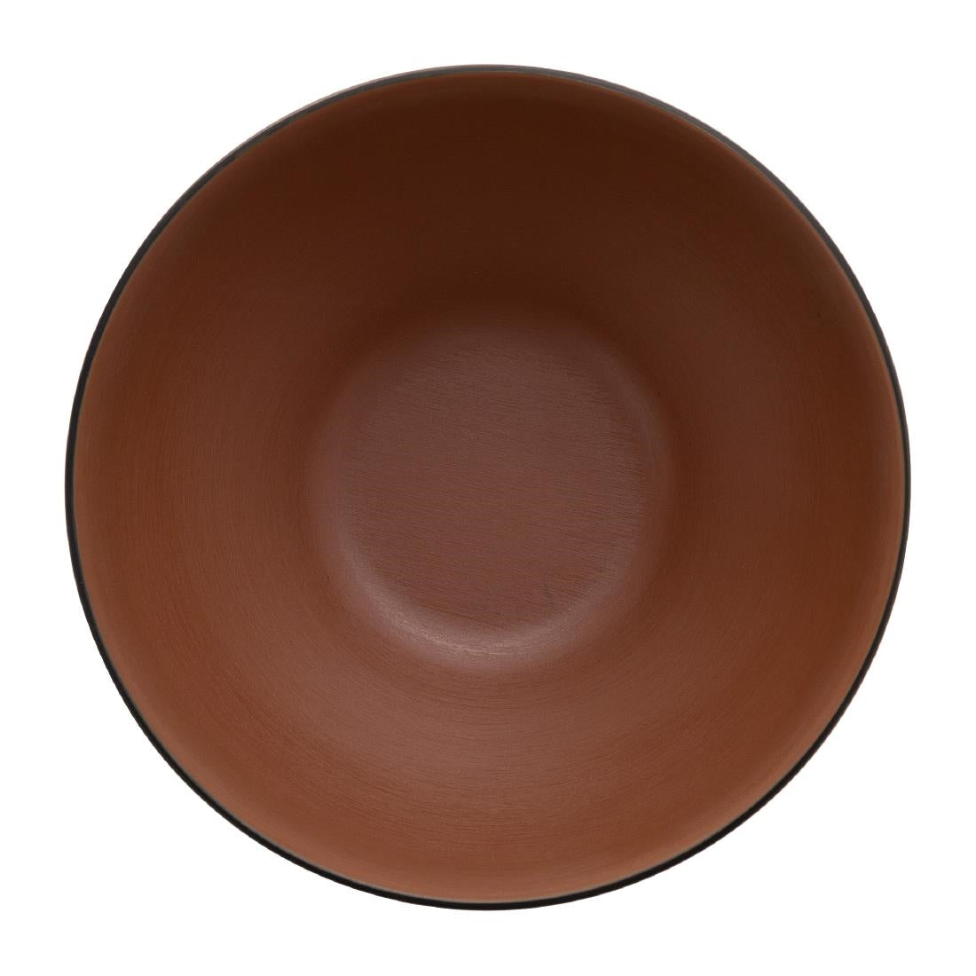 Coucou Dual Colour Round Bowl 210mm - Brown & Black (12 Pack) (Colour: Brown & Black | Pack of 12 | 210mm / 8.2" | Melamine material) • PAS-DU566