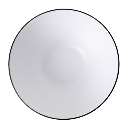 Coucou Dual Colour Round Bowl 210mm - White & Black (12 Pack) (Colour: White & Black | Pack of 12 | 210mm / 8.2" | Melamine material) • PAS-DU569