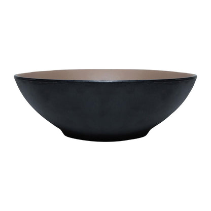 Coucou Dual Colour Round Bowl 187mm - Beige & Black (12 Pack) (Colour: Beige & Black | Pack of 12 | 187mm / 7.3" | Melamine material) • PAS-DU572